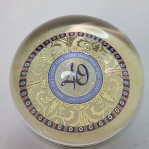 Punch Studio Crystal Paperweight 40th Birthday Made in‎ France